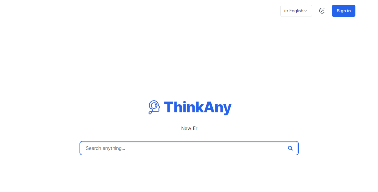 ThinkAny AI - A light, simple, and innovative AI search engine